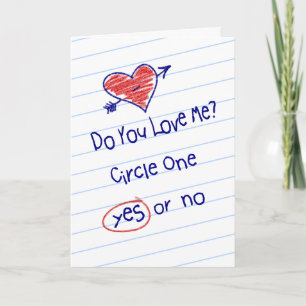 Flirty Grade School Love Note Greeting Card