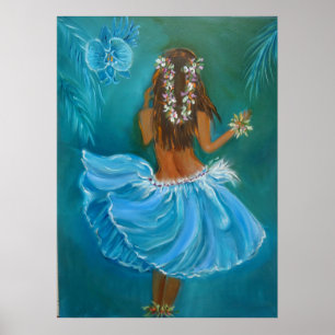 Flirty Hula Skirt Poster