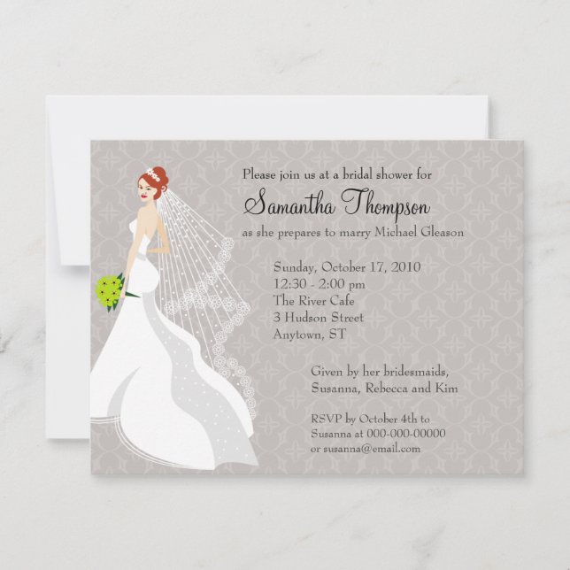 Flirty Mist Bridal Shower Invitation (Front)