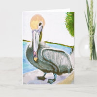 Flirty Pelican Note Card <Blank Inside>