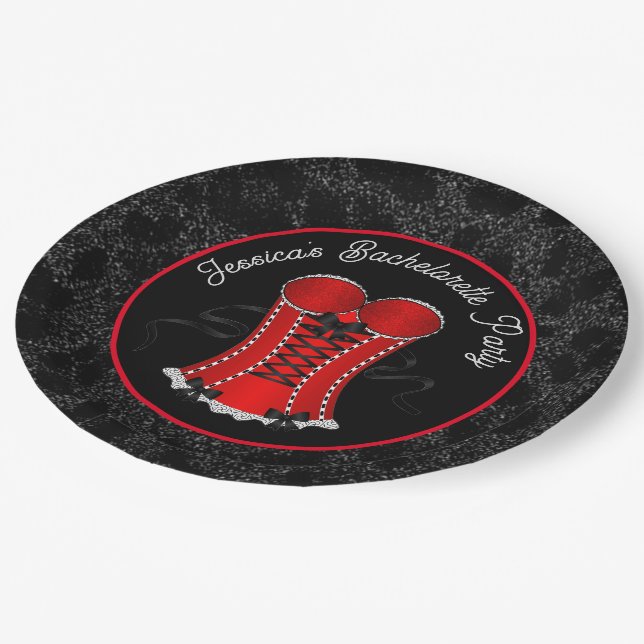 Flirty Red Corset  Paper Plate (Angled)
