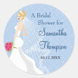 Flirty Sapphire 2 Bridal Shower Sticker