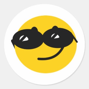 Flirty sunglasses face classic round sticker