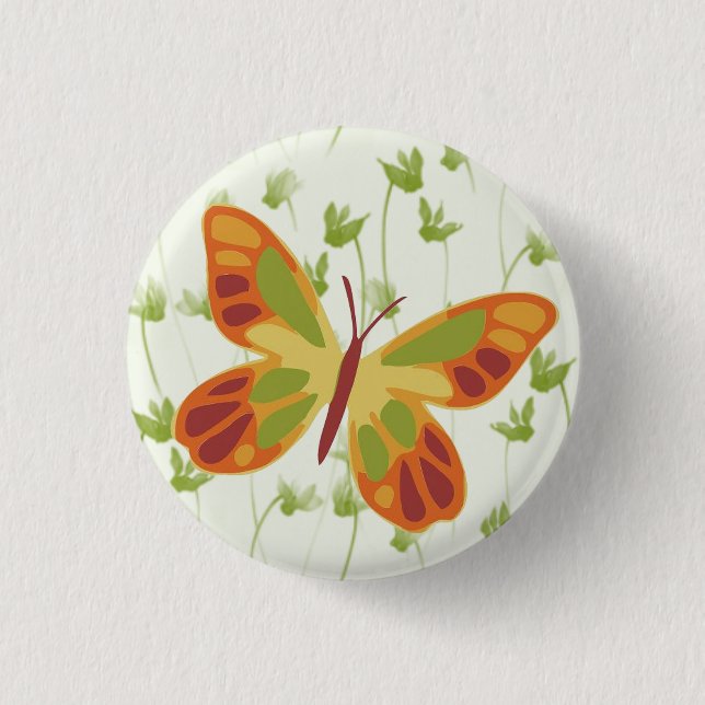 Flitting Butterfly in Grass 3 Cm Round Badge (Front)