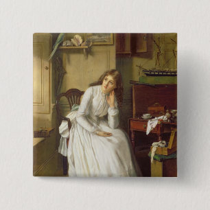 Flo Dombey in Captain Cuttle's Parlour 15 Cm Square Badge