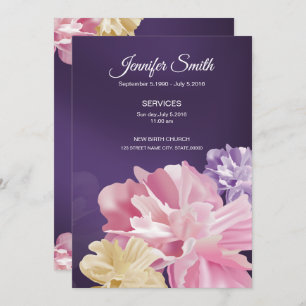 Floal Funeral Prayer Card