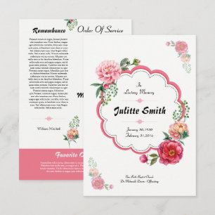 Floal Funeral Program Flyer Invitation
