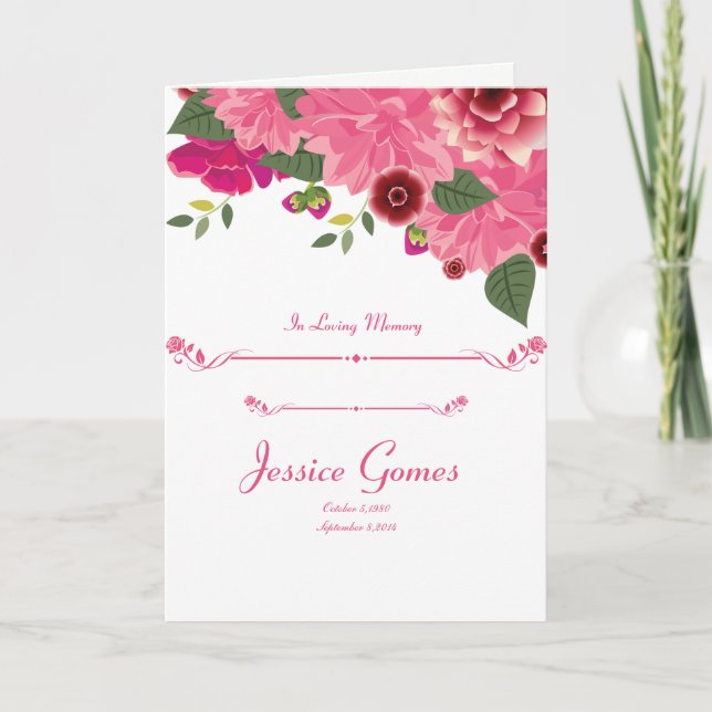Floal Funeral Program Template (Front)