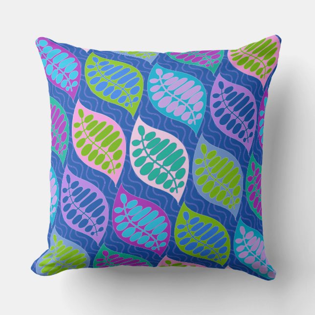 Float Away Modern Pillow Blue (Front)