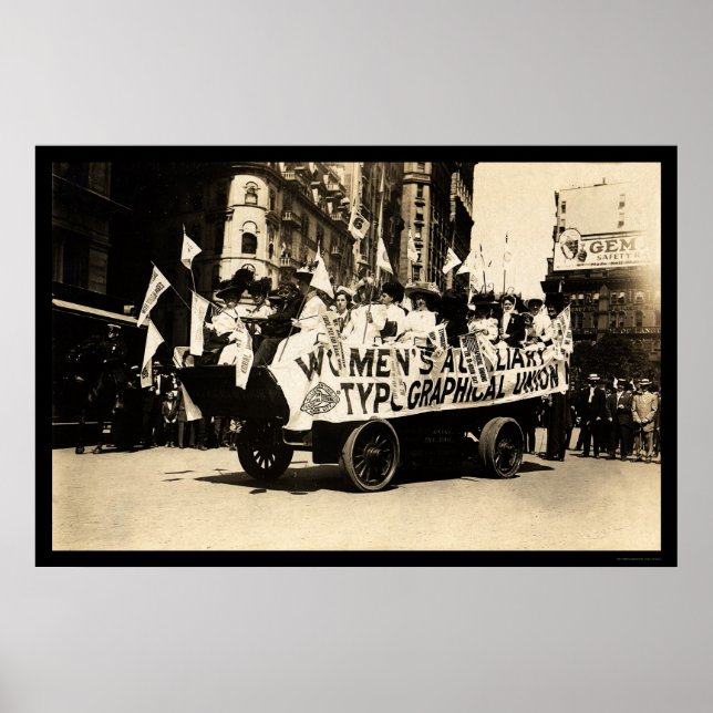 Float in Labour Day Parade New York City 1909 Poster (Front)
