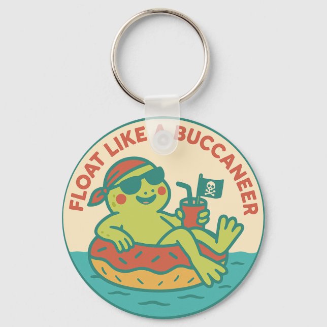 Float Like A Buccaneer Frog Key Ring (Front)