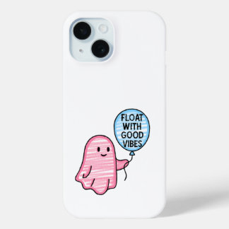Float with good vibes cute boo design iPhone 15 case