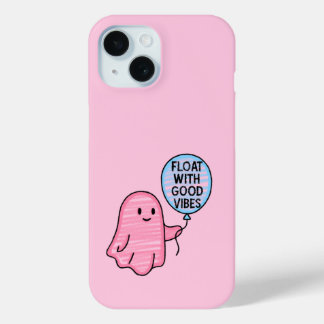 Float with good vibes cute boo design iPhone 15 case