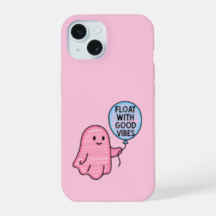 Float with good vibes cute boo design iPhone 15 case