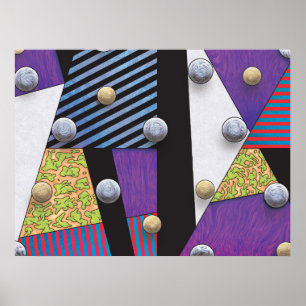 Floaters - Vaporwave Abstract Surrealist Art Poster