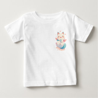Floating Angel Cat - Whimsical Pastel Fantasy Art Baby T-Shirt