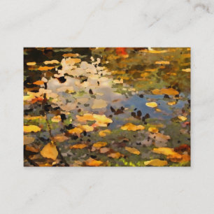 Floating Autumn Leaves Abstract ATC Business Card