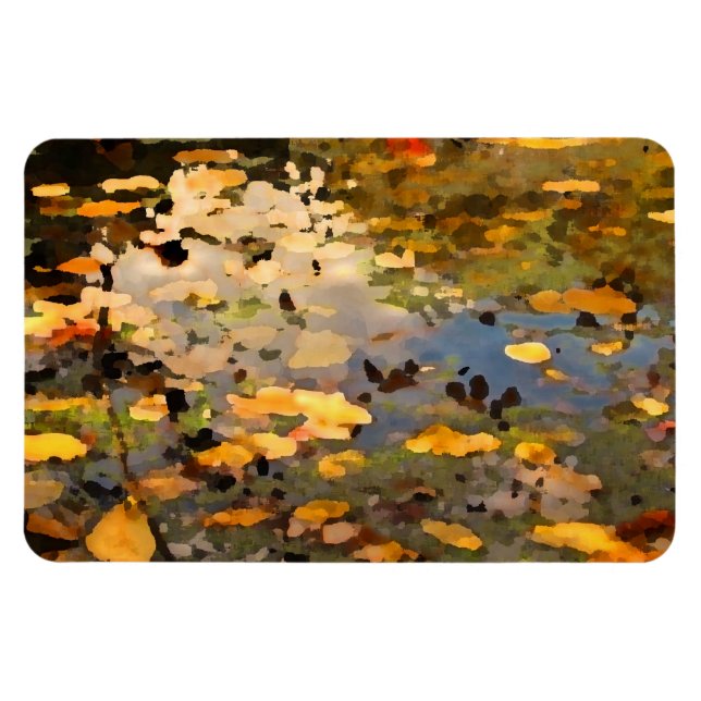 Floating Autumn Leaves Abstract Magnet (Horizontal)