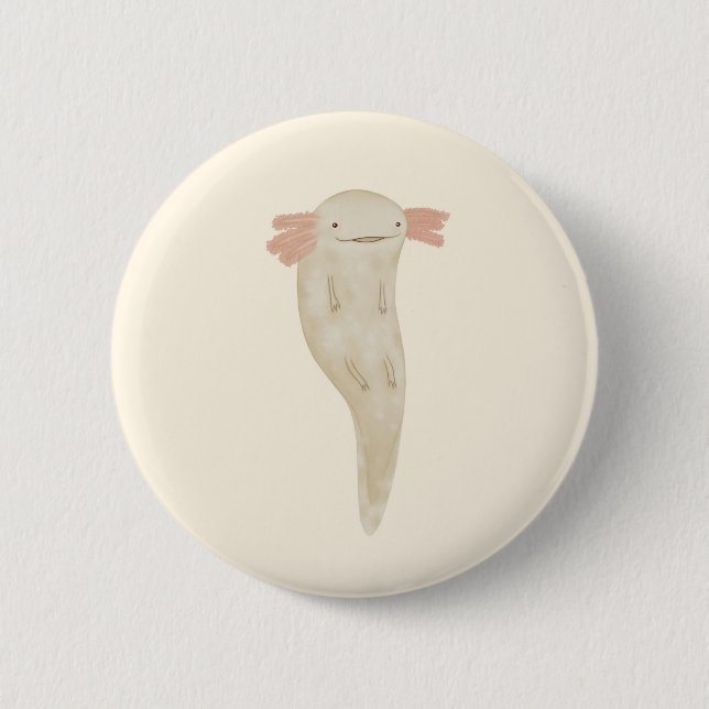 Floating Axolotl 6 Cm Round Badge (Front)