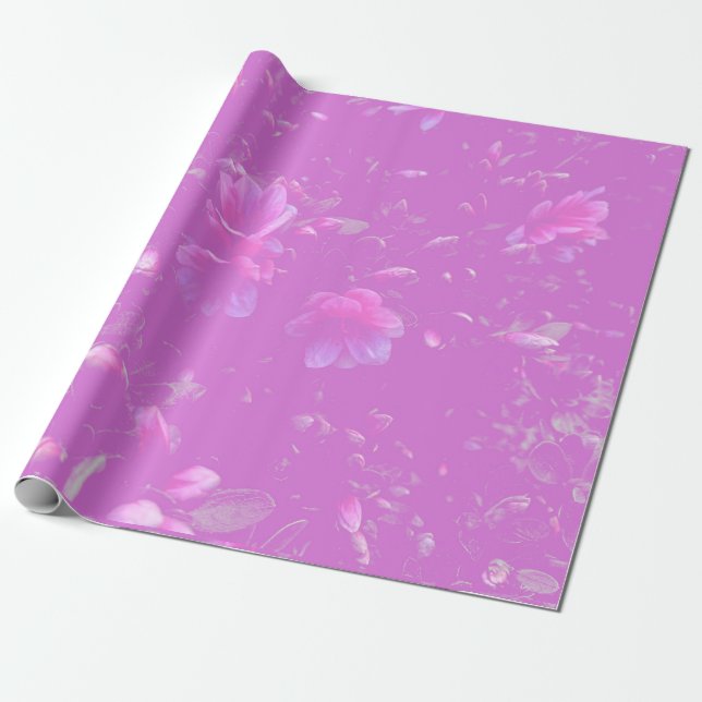Floating Azalea Flowers Mauve   Wrapping Paper (Unrolled)