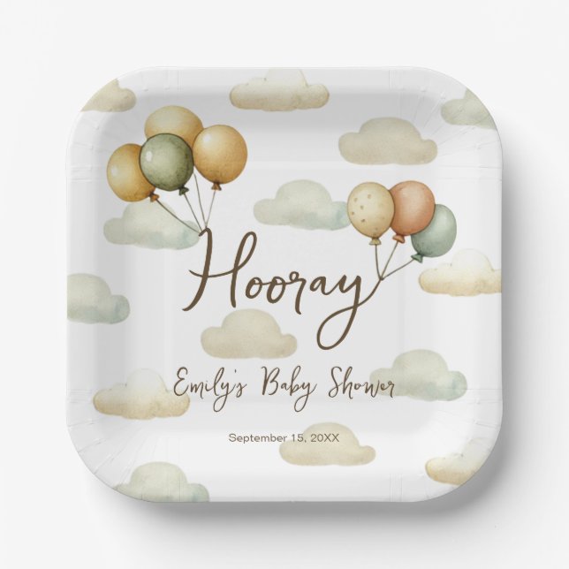 Floating Balloons Adventures  Paper Plate (Front)