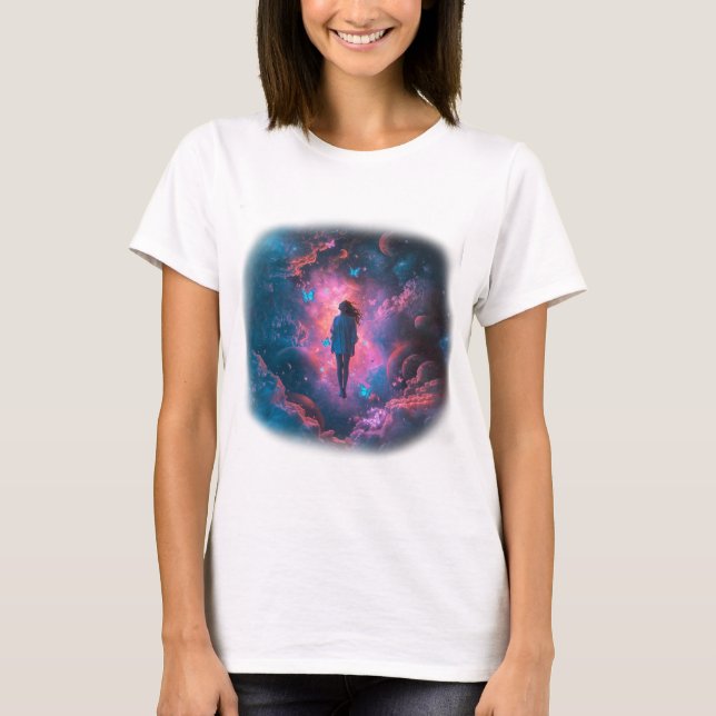 Floating Between Dreams and Galaxies T-Shirt (Front)