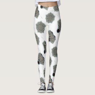 floating black and white striped shapes white leggings