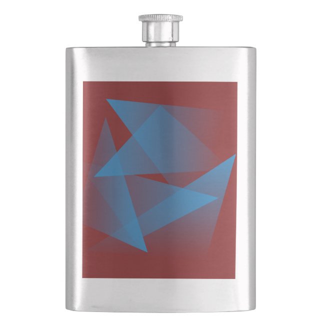 Floating blue fragments hip flask (Front)