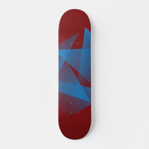 Floating blue fragments skateboard