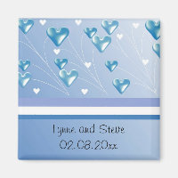Floating Blue Hearts Save the Date
