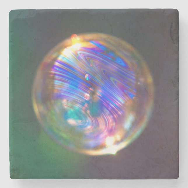 Floating Bubble Reflection Stone Coaster (Front)