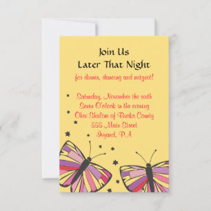 FLOATING BUTTERFLY Bat Mitzvah Reception Card