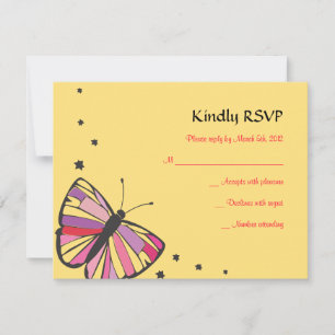 FLOATING BUTTERFLY Bat Mitzvah Reply Card