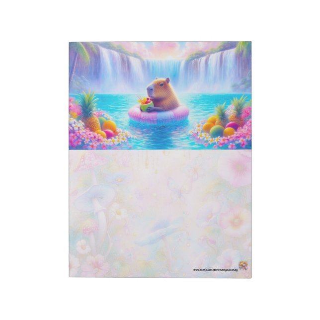 Floating Capybara Dreams Notepad (Rotated)