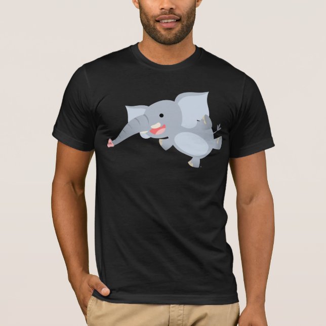 Floating Cartoon Elephant T-Shirt (Front)
