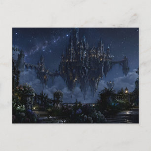 Floating Castle Starry Night Postcard