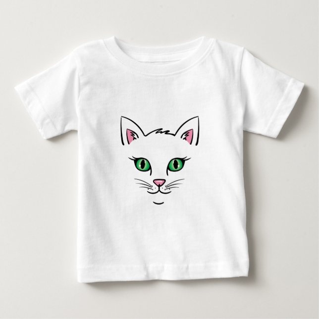 Floating Cat Face  Baby T-Shirt (Front)