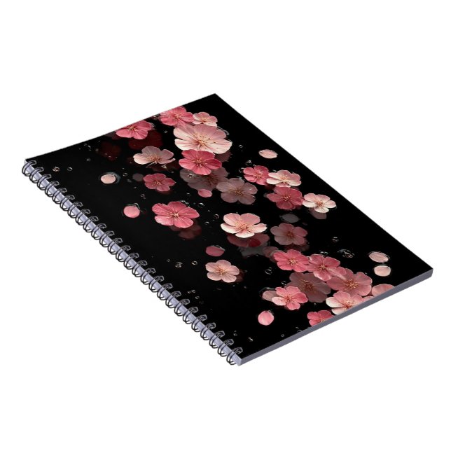 Floating Cherry Blossom Floral Notebook (Right Side)