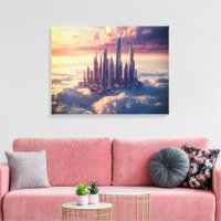Floating City Canvas Wall Art Surreal Dream Decor