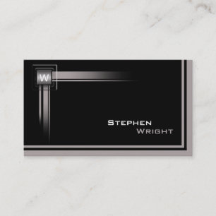 Floating Corner Monogram Cube Modern Custom Colour Business Card