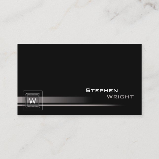 Floating Corner Monogram Cube Modern Custom Colour Business Card (Front)