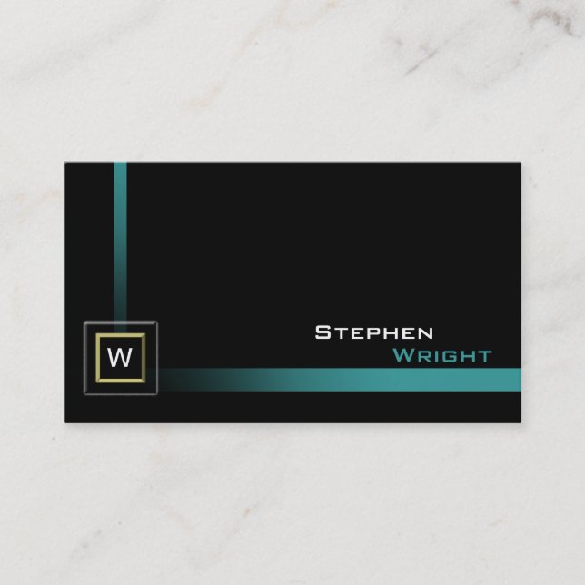 Floating Corner Monogram Cube Modern Custom Colour Business Card (Front)
