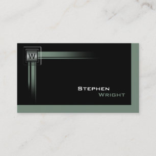 Floating Corner Monogram Modern Custom Colour Business Card