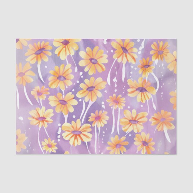 Floating Daisies Decoupage Tissue Paper (Front)