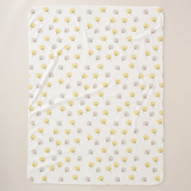Floating Dandalions,Watercolour  Sherpa Blanket (Front)