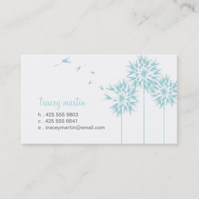 Floating Dandelion Calling Card (Front)
