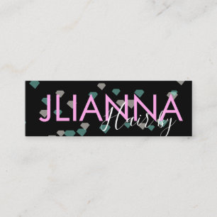 Floating Diamond Makeup Salon Nails Eyelashes  Mini Business Card