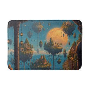 Floating Dreamscapes: Surreal Sky Islands Bath Mat