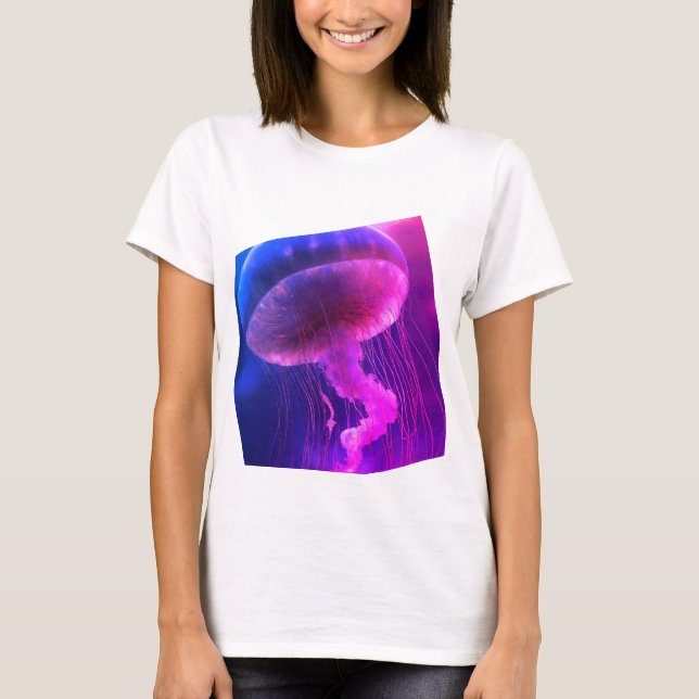 Floating Elegance, Jellyfish on Pale Black paper t T-Shirt (Front)