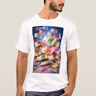 Floating Euro Banknotes – Money Rain Abstract Fina T-Shirt